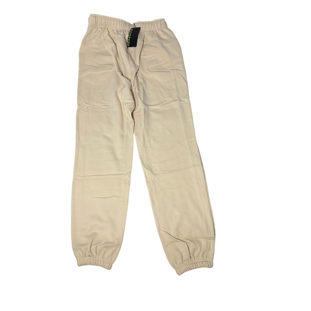 Pinspark Womens High Waisted Jogger Sweatpants Beige Tan Athletic Pants Size S
